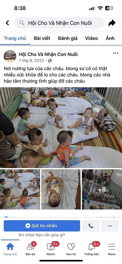 Họ dùng hình ảnh của trẻ tại Trung Tâm và trên mạng để đưa tin cho con nuôi.